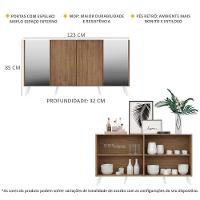 Aparador Buffet Com Espelho E Pés Retrô Vegas Multimóveis Rustic/branco