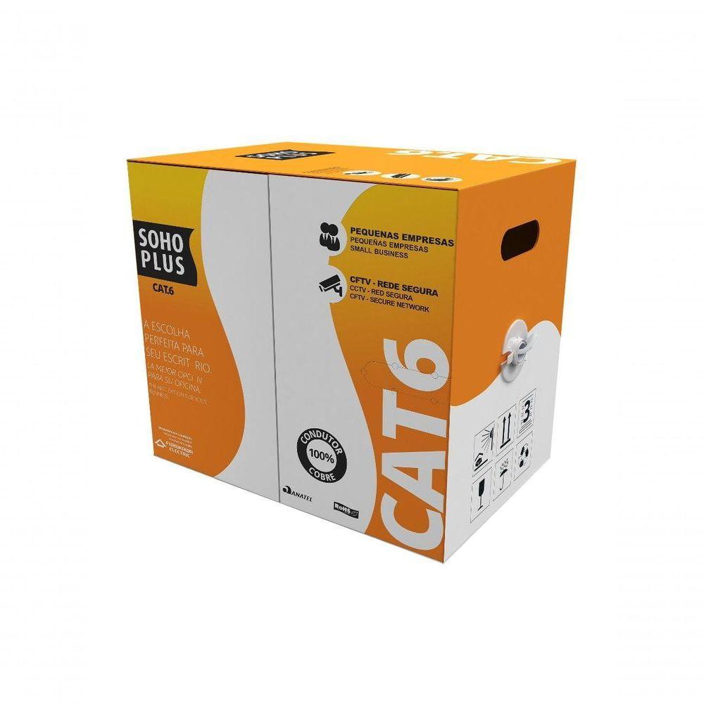 Cabo Lan Sohoplus Cat6 24awgx 305 Metros Cmx Branco 23400199 - 1