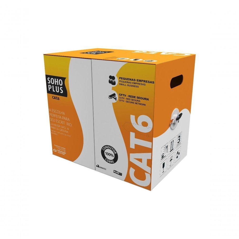 Cabo Lan Sohoplus Cat6 24awgx 305 Metros Cmx Preto 23400187 - 1