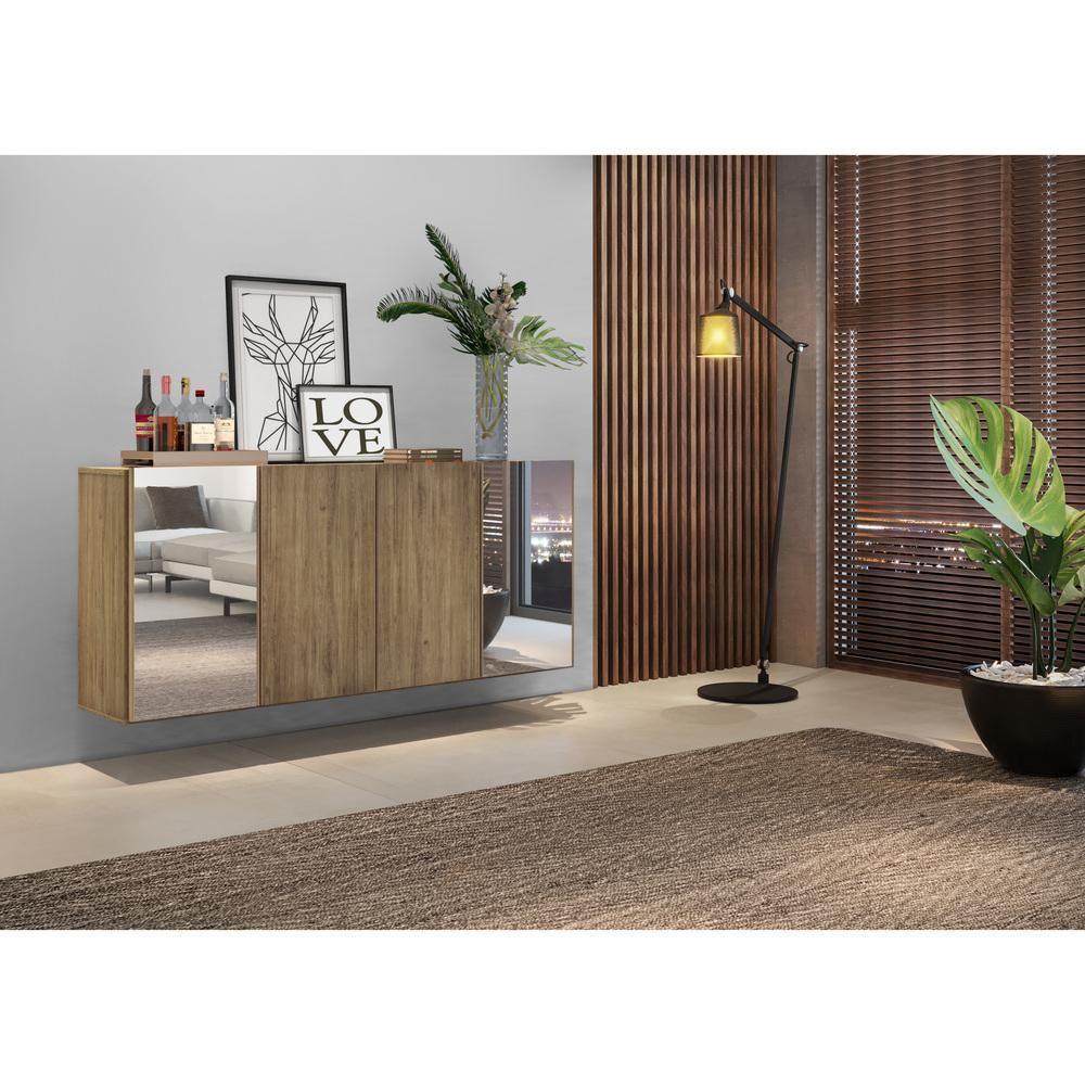 Aparador Buffet com Espelho Suspenso Vegas Multimóveis Rustic - 4