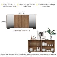 Aparador Buffet com Espelho e Pés Quadrados Rustic/preto - 3