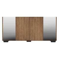 Aparador Buffet com Espelho e Pés Quadrados Rustic/preto - 7