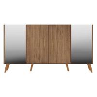 Aparador Buffet com Espelho E Pés Retrô Rustic/natural - 2