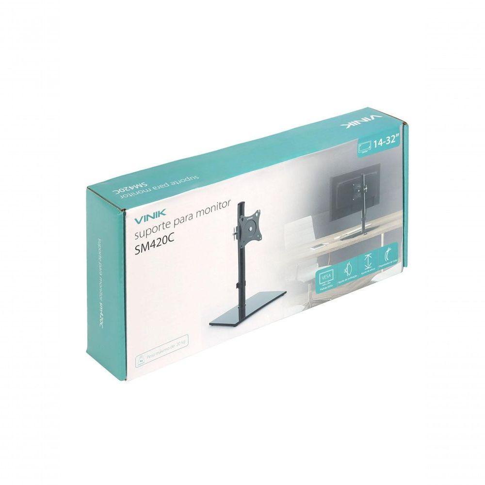 Suporte Para Monitor De 14 A 32 Com Base De Vidro E Organizador De Cabo - Sm420c - 8