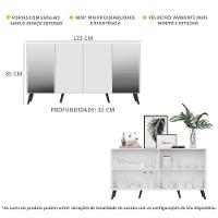 Aparador Buffet com Espelho e Pés Retrô Branco/preto - 2
