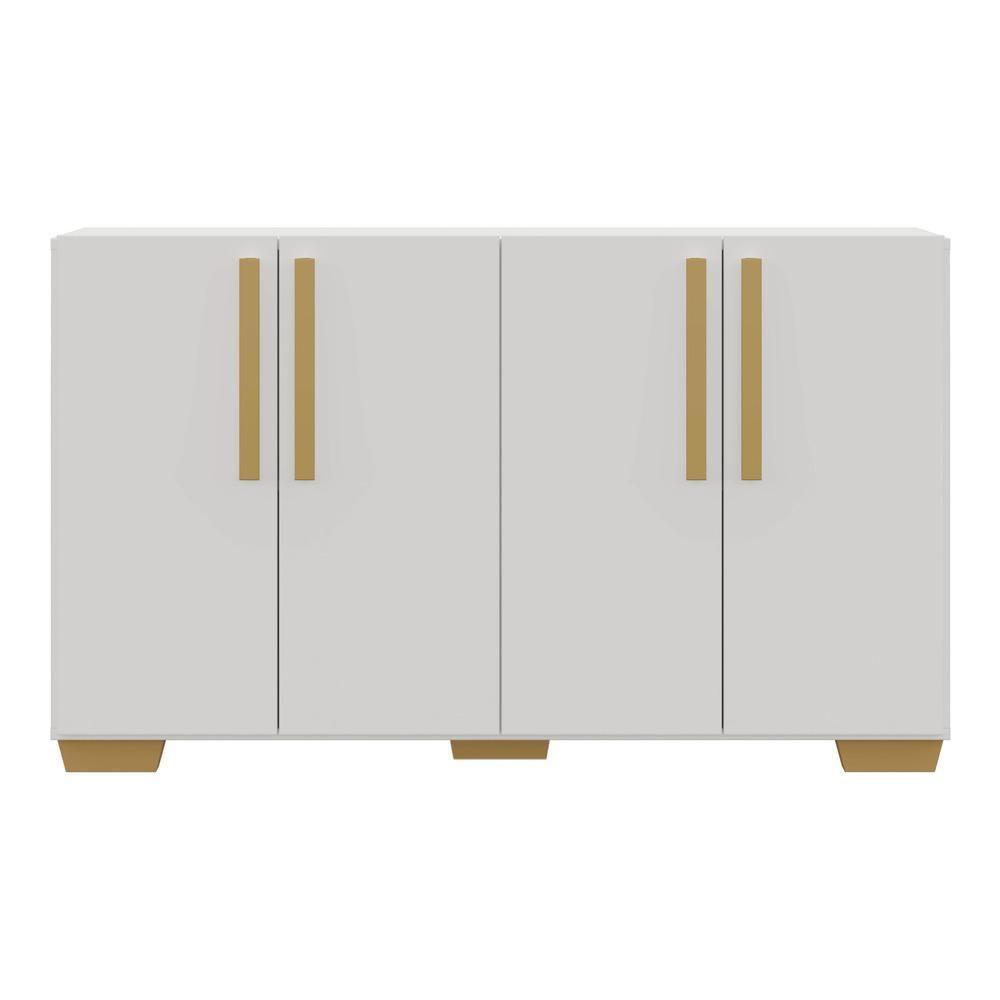 Aparador Buffet 4 Ptas Viena V3607 Branco/Natural - 3