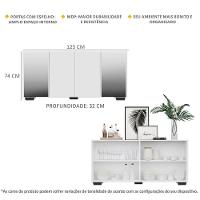 Aparador Buffet com Espelho e Pés Quadrados Branco/preto