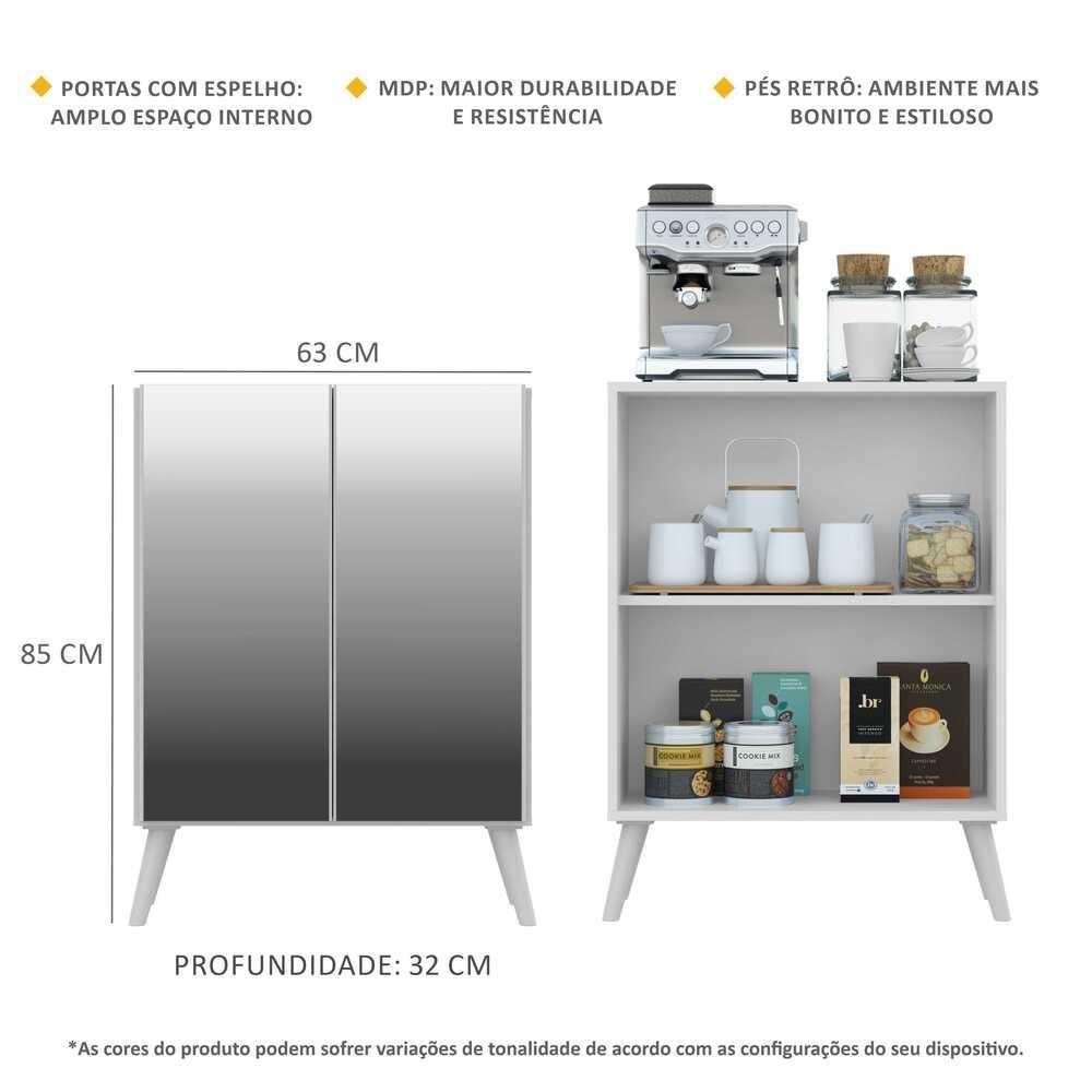 Aparador Cantinho do Café e 2 Portas Multimóveis Branco - 6