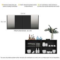 Aparador Buffet com Espelho Suspenso Vegas Multimóveis Preto - 3