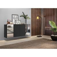 Aparador Buffet com Espelho Suspenso Vegas Multimóveis Preto