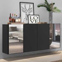 Aparador Buffet com Espelho Suspenso Vegas Multimóveis Preto - 7