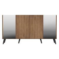 Aparador Buffet com Espelho E Pés Retrô Rustic/preto - 2