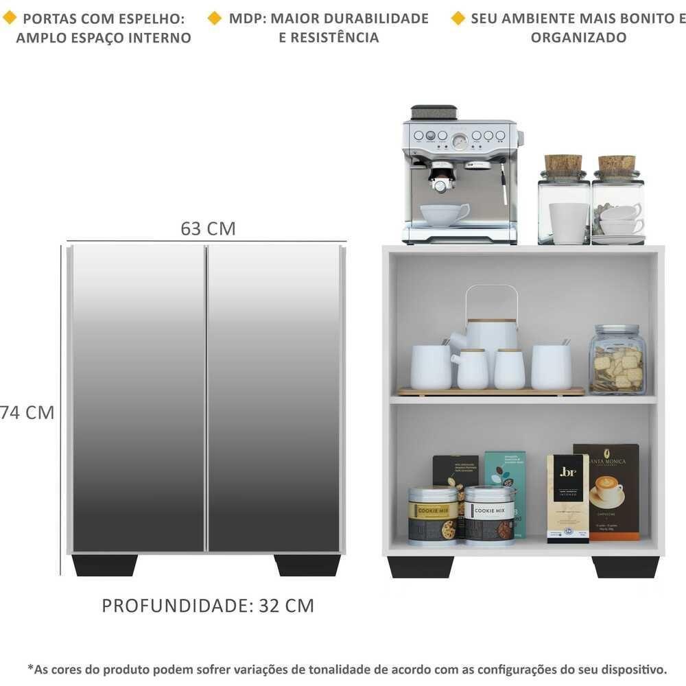 Aparador Cantinho do Café e 2 Portas Multimóveis Branco - 7