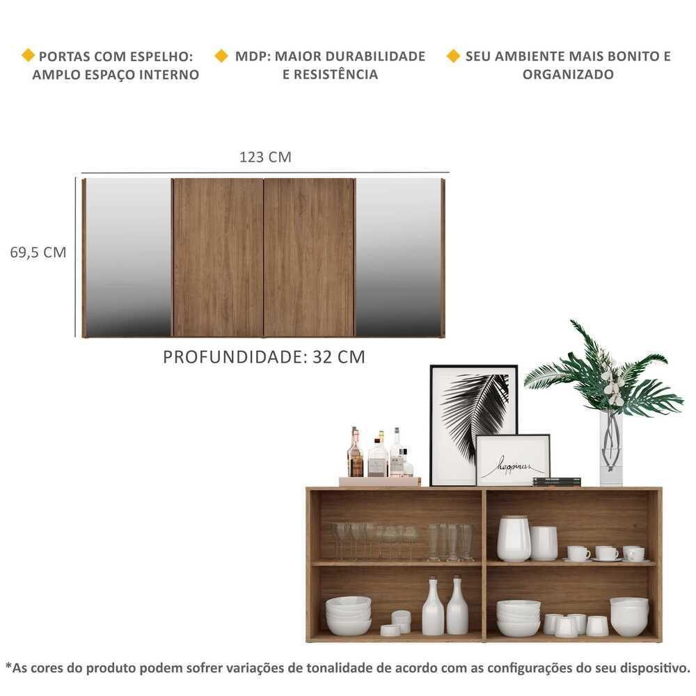 Aparador Buffet com Espelho Vegas Multimóveis Rustic - 3