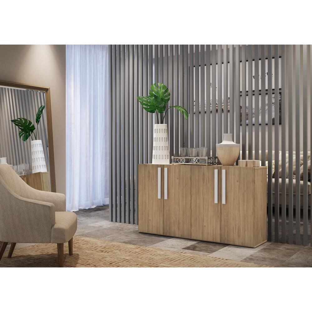 Aparador Buffet 4 Portas Viena V3604 Rustic/Branco Rustic/Branco - 2
