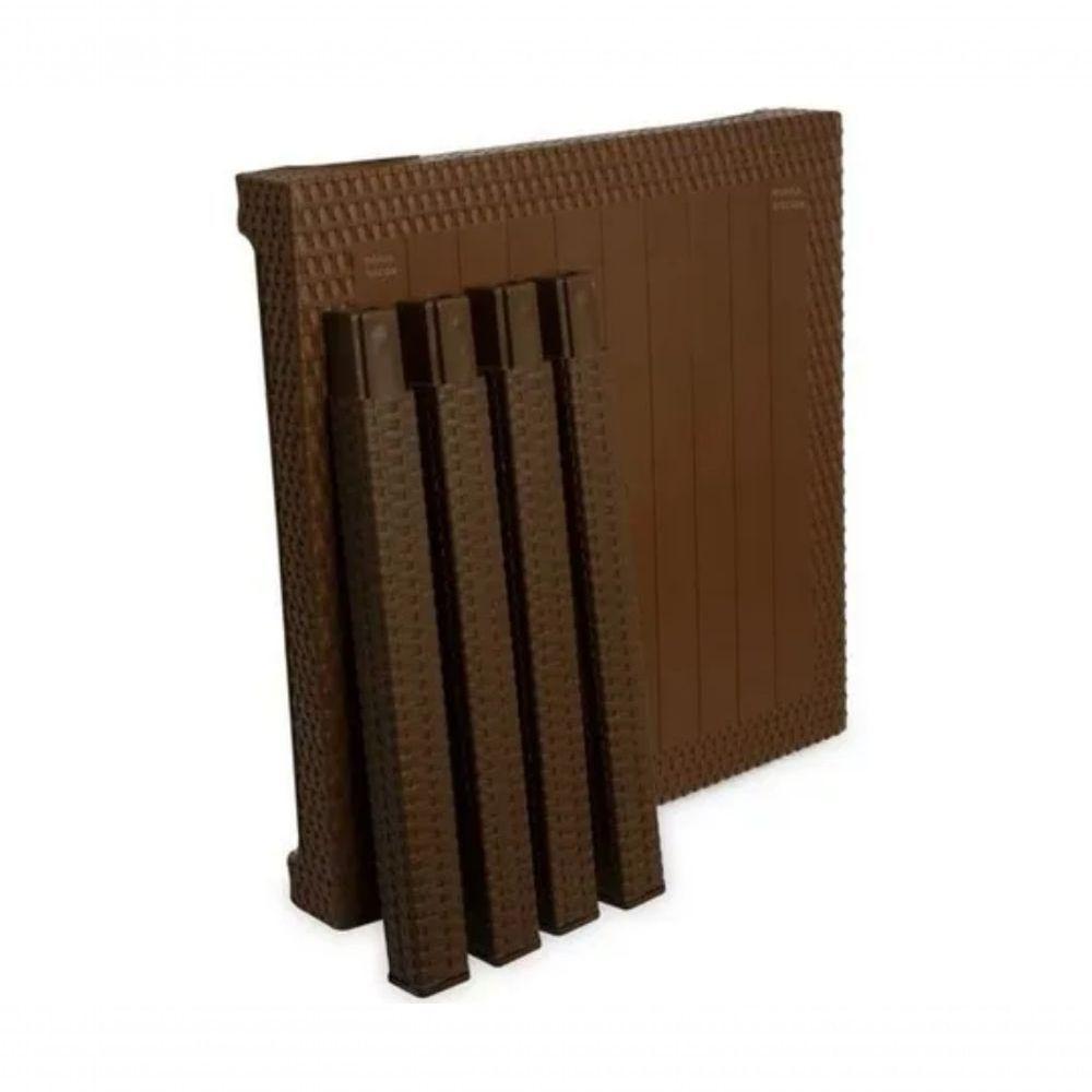 Mesa Quadrada Rattan Montavel Café Plastico Plasnew - 6