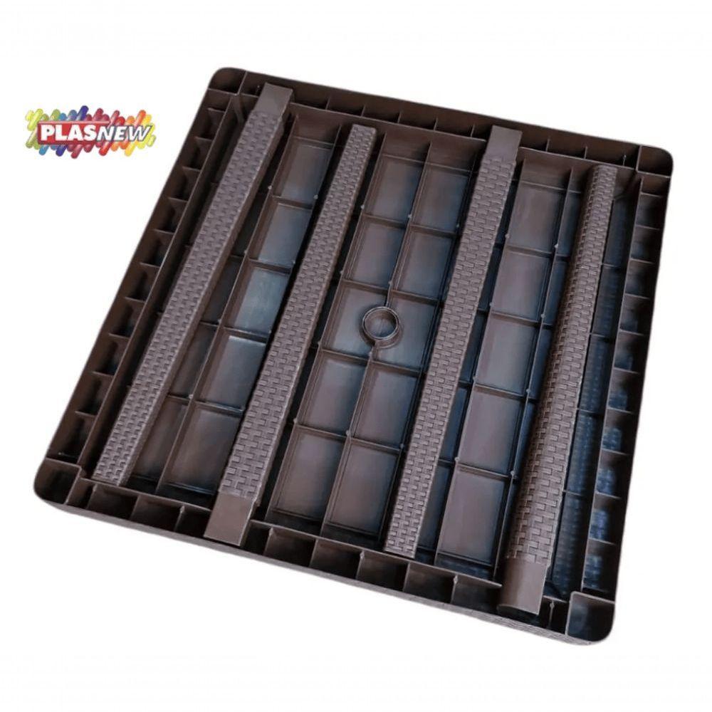 Mesa Quadrada Rattan Montavel Café Plastico Plasnew - 8