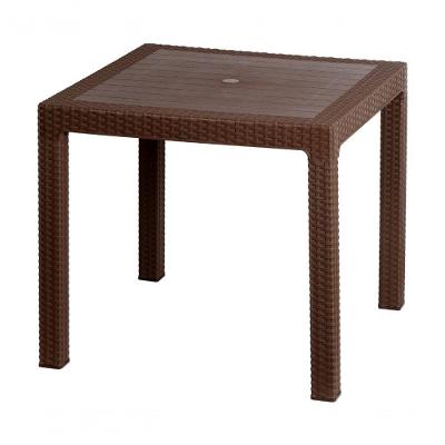 Mesa Quadrada Rattan Montavel Café Plastico Plasnew