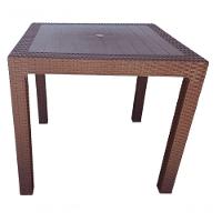 Mesa Quadrada Rattan Montavel Café Plastico Plasnew - 5