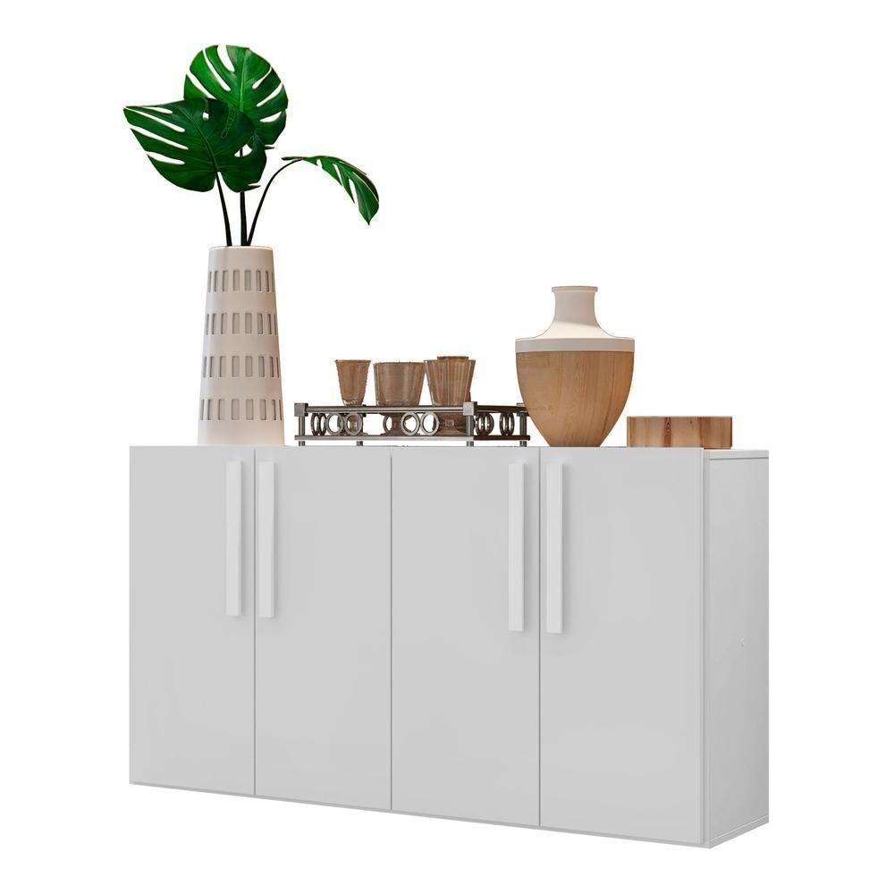 Aparador Buffet 4 Portas Viena V3604 Branco Branco - 1