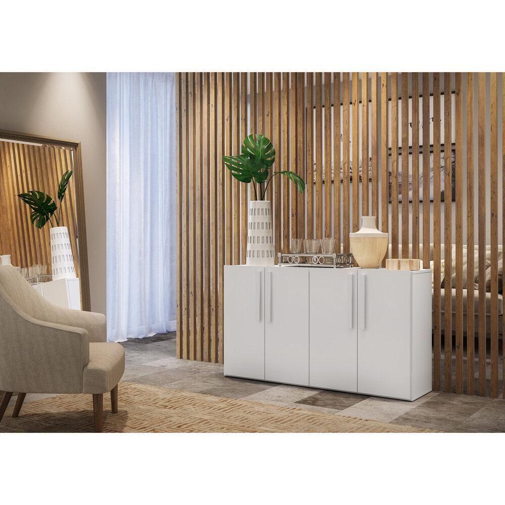 Aparador Buffet 4 Portas Viena V3604 Branco Branco - 2
