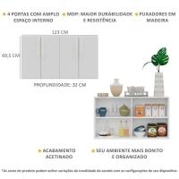 Aparador Buffet 4 Portas Viena V3604 Branco Branco - 6