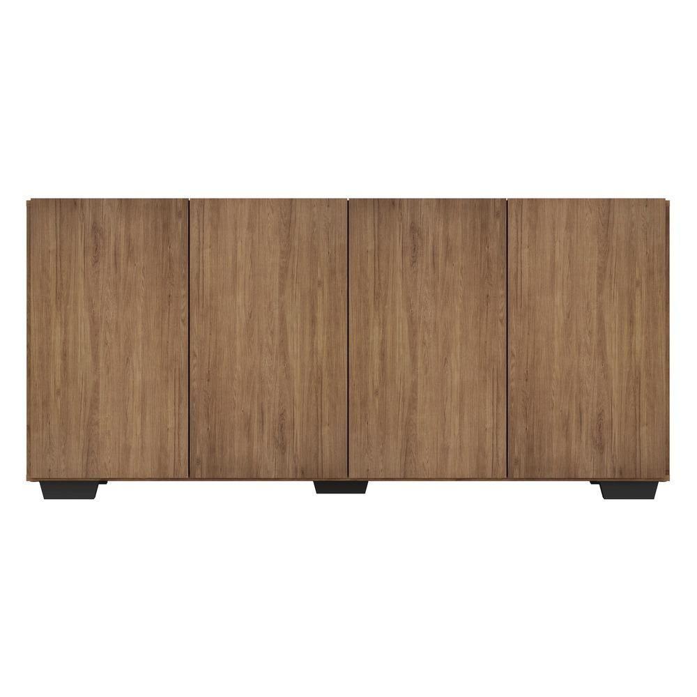 Aparador Buffet 4 Portas com Pés Quadrados Veneza Multimóveis Rustic/preto - 5