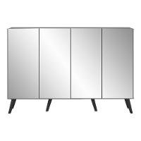 Aparador Buffet 4 Portas Com Espelho Retrô Vegas V3559 Grafite/Preto Grafite/Preto - 2