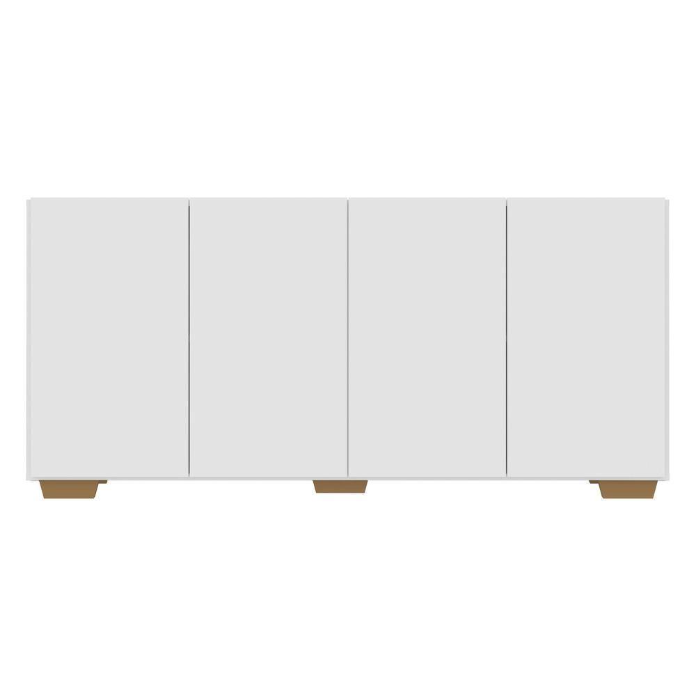 Aparador Buffet 4 Portas com Pés Quadrados Veneza Multimóveis Branco/natural - 5