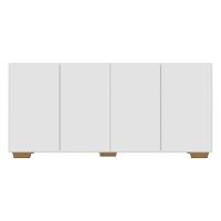 Aparador Buffet 4 Portas com Pés Quadrados Veneza Multimóveis Branco/natural - 5