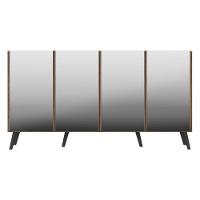 Aparador Buffet 4 Portas Com Espelho Retrô Vegas V3559 Rustic/Preto Rustic/Preto - 3