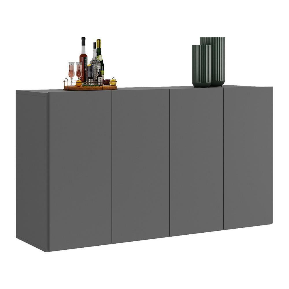 Aparador Buffet 4 Portas Veneza Multimóveis Grafite - 2