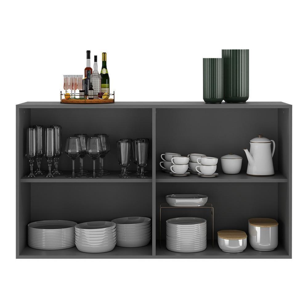 Aparador Buffet 4 Portas Veneza Multimóveis Grafite - 5