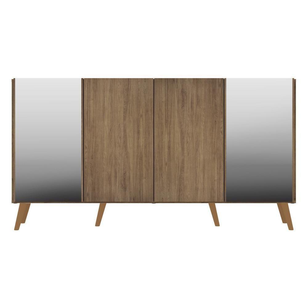 Aparador Buffet 4 Portas Com Espelho Retrô Vegas V3562 Rustic/Natural Rustic/Natural - 3