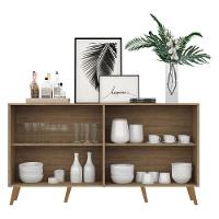 Aparador Buffet 4 Portas Com Espelho Retrô Vegas V3562 Rustic/Natural Rustic/Natural