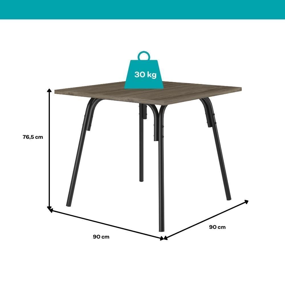 Mesa De Jantar 4 Lugares Quadrada 0,90m 1596 Carraro Legno - 3