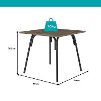 Mesa De Jantar 4 Lugares Quadrada 0,90m 1596 Carraro Legno - 3