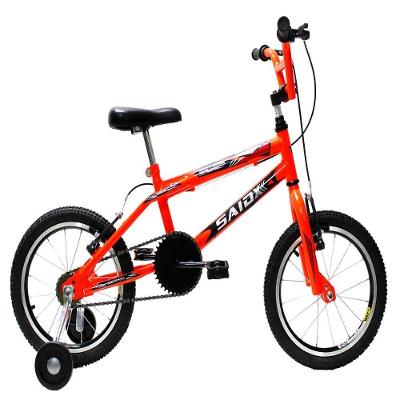 Bicicleta Infantil Aro 16 Freios V-brake Rodinhas Cross Saidx Lar Neon