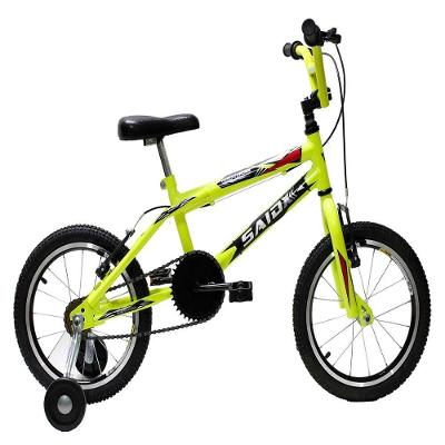 Bicicleta Infantil Aro 16 Freios V-brake Rodinhas Cross Saidx Amarelo Neon