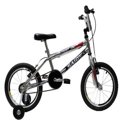 Bicicleta Infantil Aro 16 Freios V-brake Rodinhas Cross Saidx Cromado