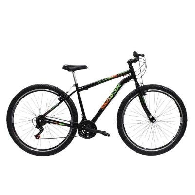 Bicicleta Aro 29 Quadro Aço 21 Vel Freios V Brake Saidx Premium Preto Verde Laranja