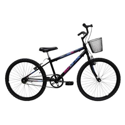 Bicicleta Aro 24 Saidx Premium Infantil Unissex Mono Sem Marcha Preto Azul Rosa