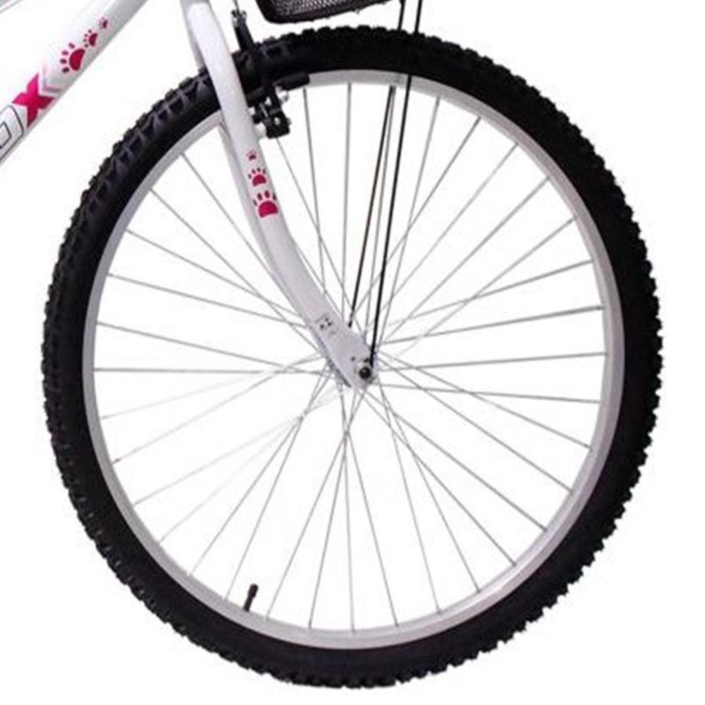 Bicicleta Aro 26 Feminina Mono Sem Marcha Com Cesta Saidx Branca - 4