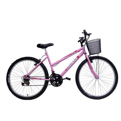 Bicicleta Aro 26 Feminina De Passeio 18 Marchas Saidx Rosa