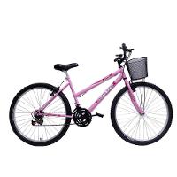 Bicicleta Aro 26 Feminina De Passeio 18 Marchas Saidx Rosa - 1