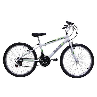 Bicicleta Aro 24 Masculina Infantil 18 Marchas Said-x Branca