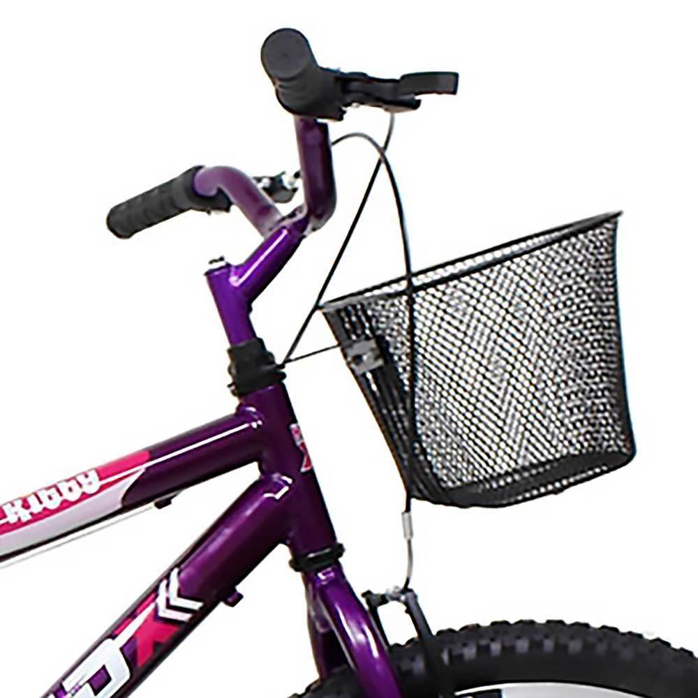 Bicicleta Aro 24 Feminina Mono Sem Marcha Com Cesta Saidx Violeta - 3