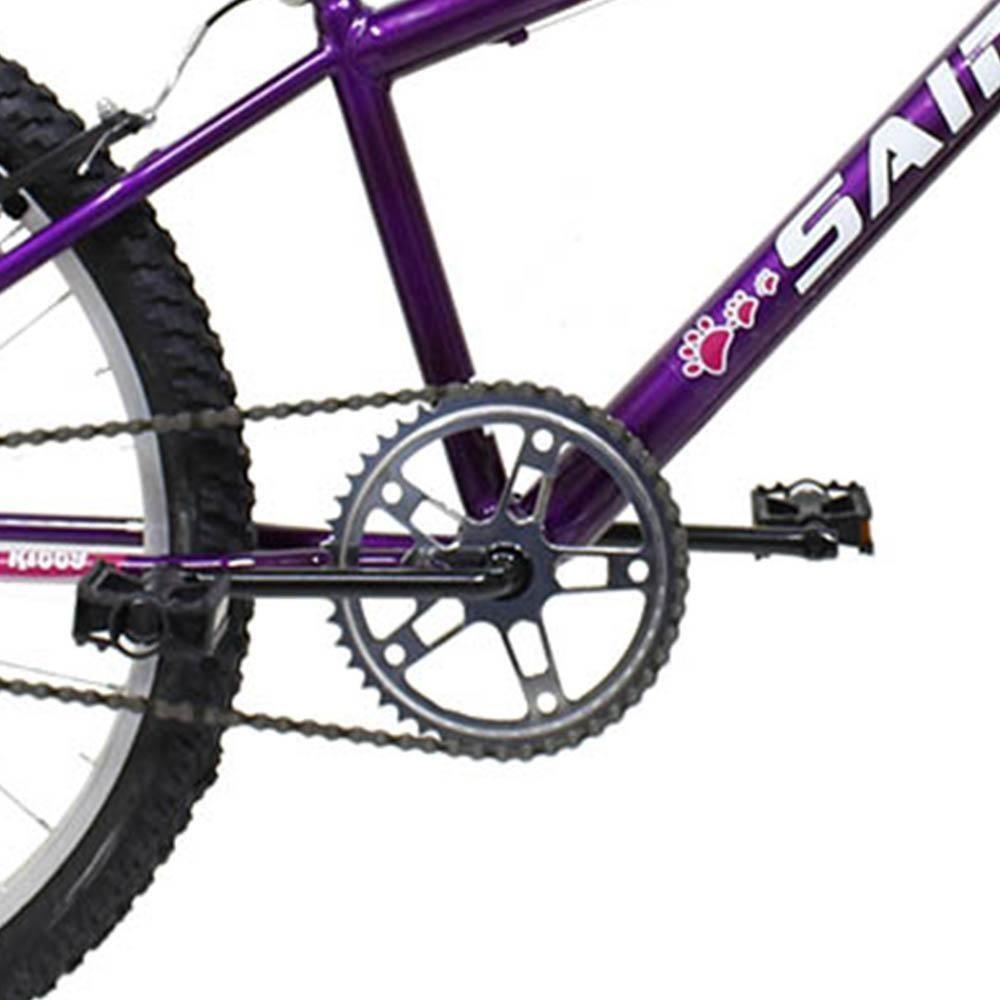 Bicicleta Aro 24 Feminina Mono Sem Marcha Com Cesta Saidx Violeta - 4