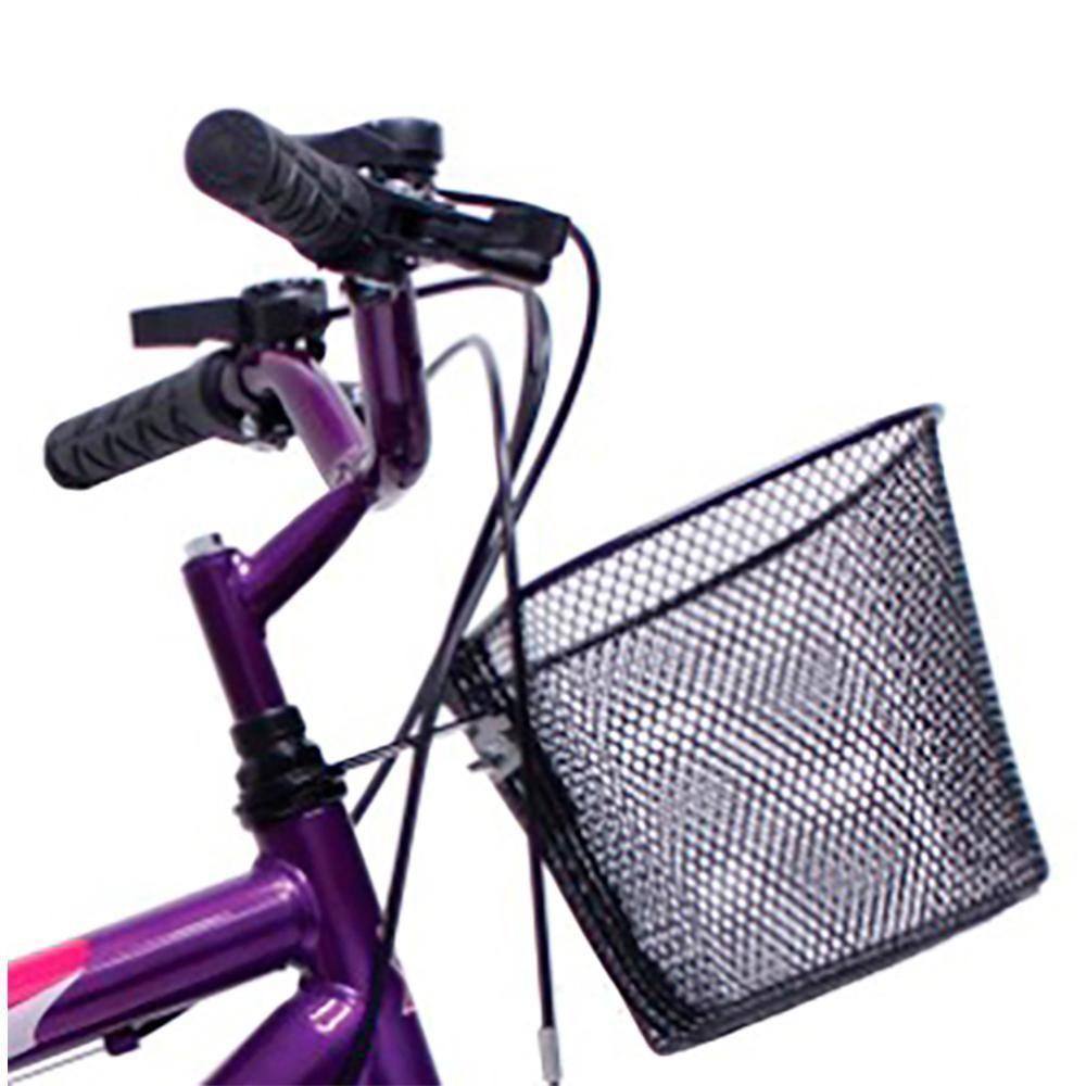 Bicicleta Aro 24 Feminina 18 Marchas Kitty Com Cesta Saidx Violeta - 2
