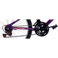 Bicicleta Aro 24 Feminina 18 Marchas Kitty Com Cesta Saidx Violeta - 3